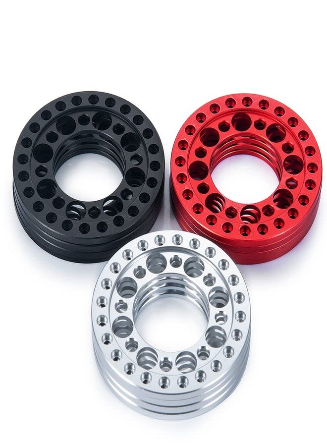 RCLIONS مجموعة حلقات استبدال عجلات RC من الألومنيوم مقاس 2.2 بوصة من RCLIONS، 4 قطع، لسيارات الزحف RC بمقياس 1/10، مقاس 2.2 بوصة (أسود) - Image 4